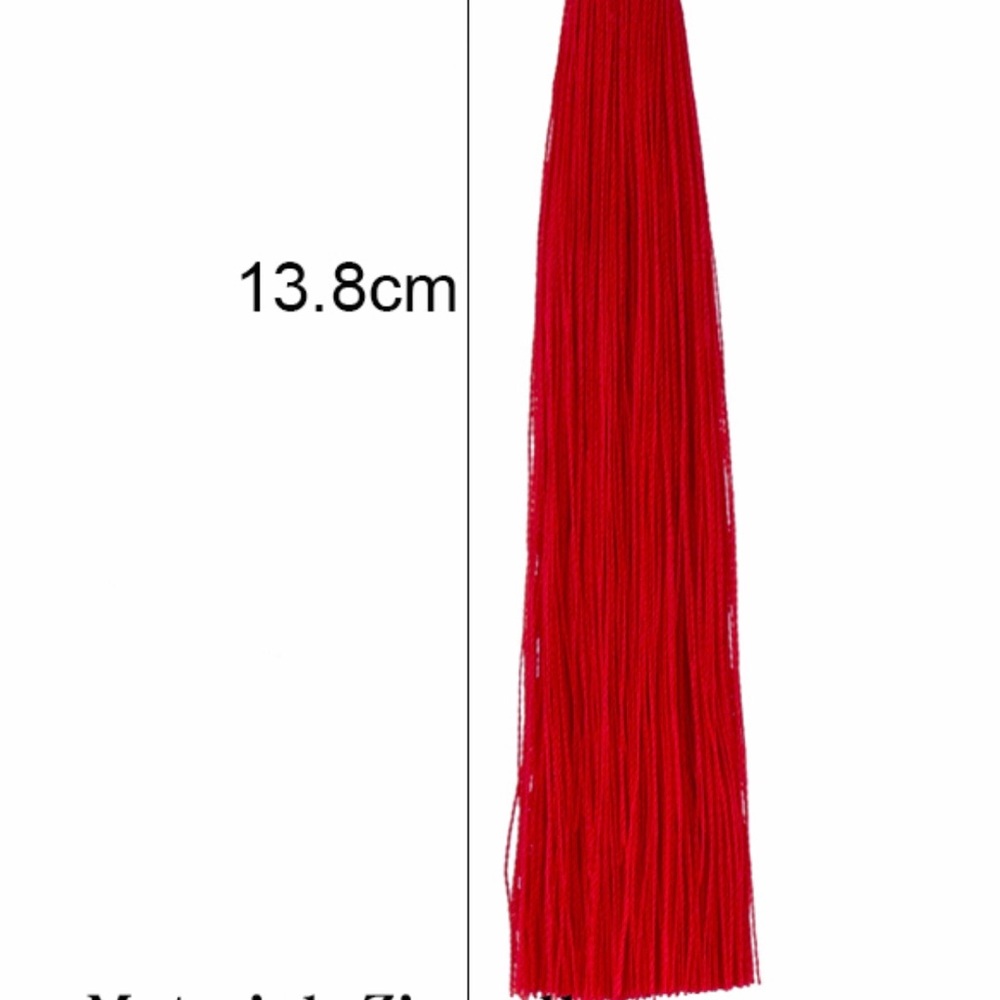 Black Long Tassel Earrings - Picture 2 of 3